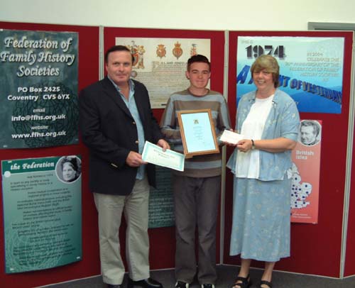 Susan & Nigel present first prize to Jonathan Kettle