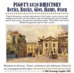 Pigot's 1830 Directory - Berks, Bucks, Glos, Hants, Oxon