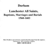 Durham, Lanchester All Saints 1560-1603