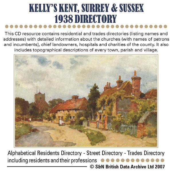 Kent, Surrey & Sussex Kelly's 1938 Directory