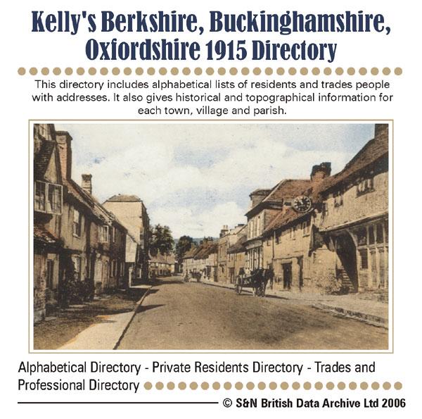 Berkshire, Buckinghamshire & Oxfordshire Kelly's 1915 Directory
