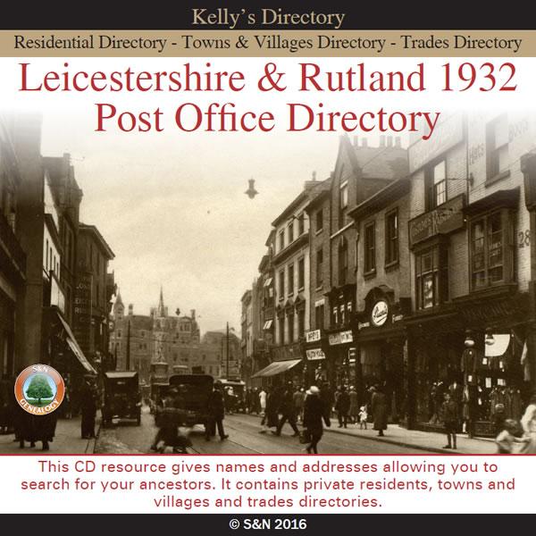Leicestershire and Rutland 1932 Kelly's Directory