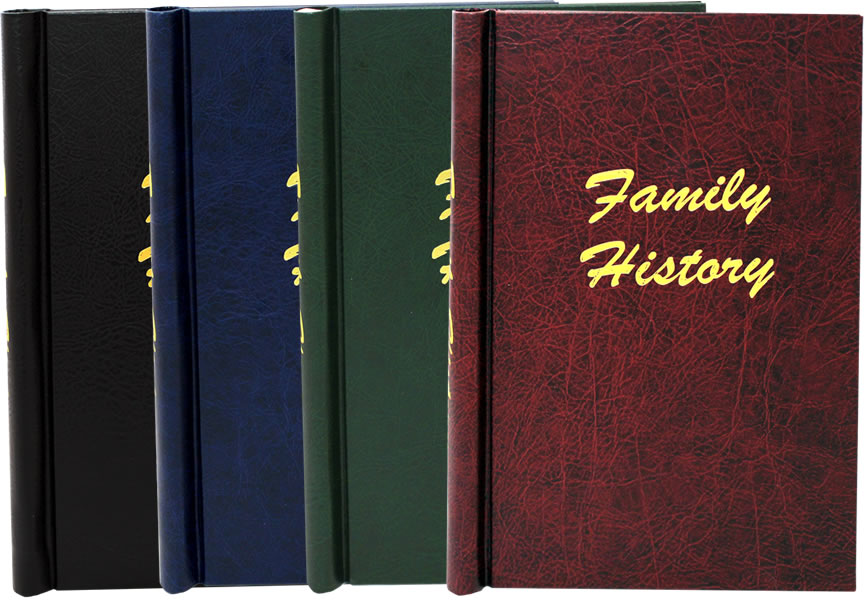 Leather Effect Family History Springback Binders
