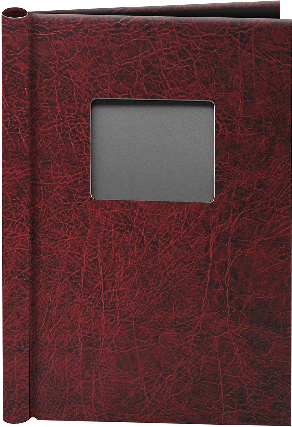 A4 Burgundy Leather Effect Window Springback Binder