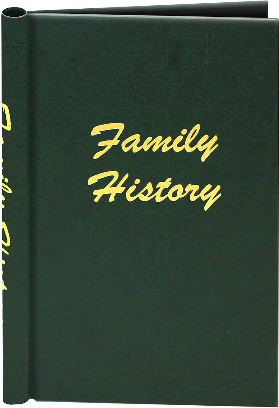 A4 Green Leather Effect Family History Springback Binder