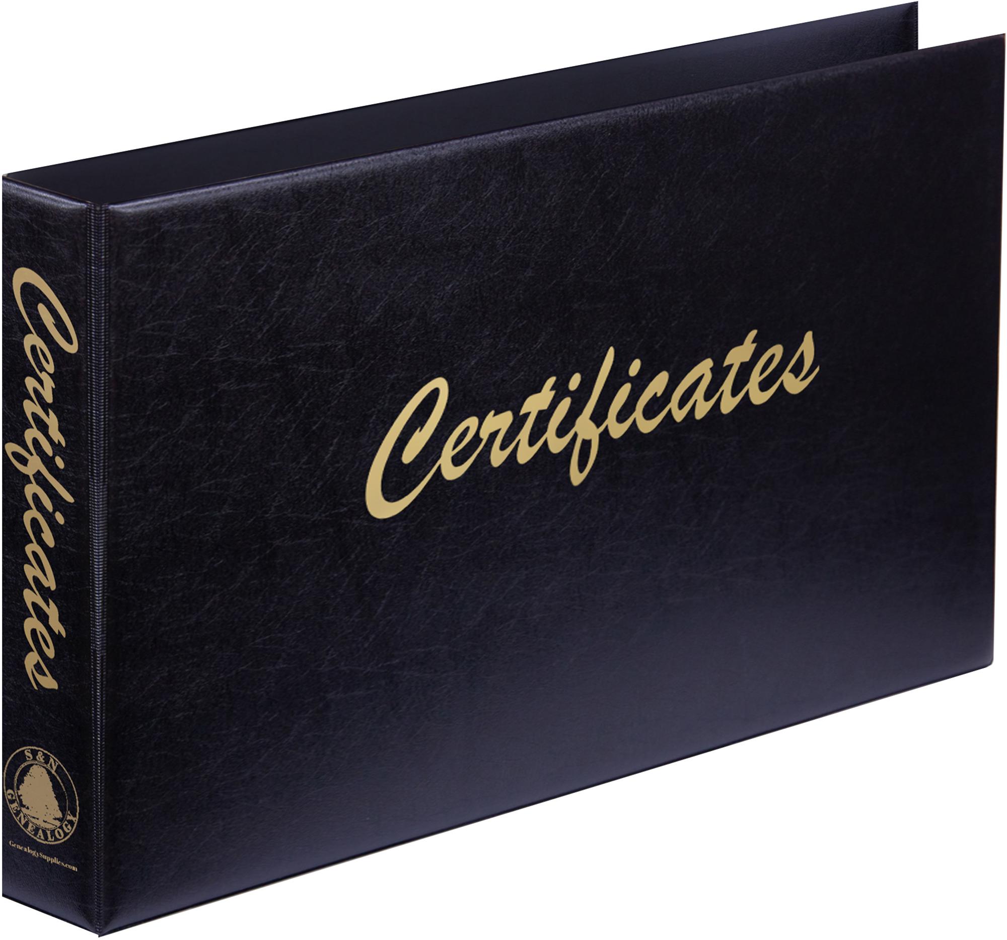 Long Luxury Black Certificate Binder