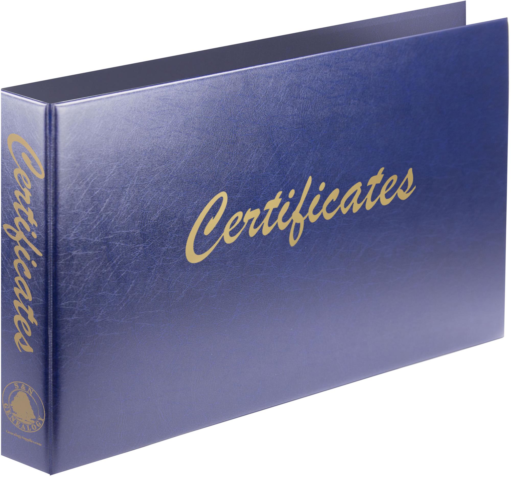 Long Luxury Blue Certificate Binder