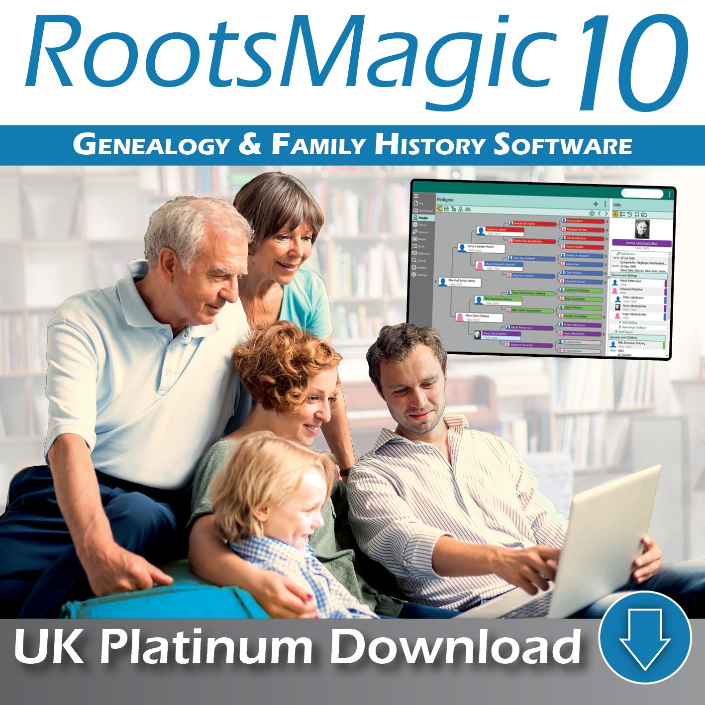 RootsMagic UK Version 10 Platinum Edition Download (PC/Mac)