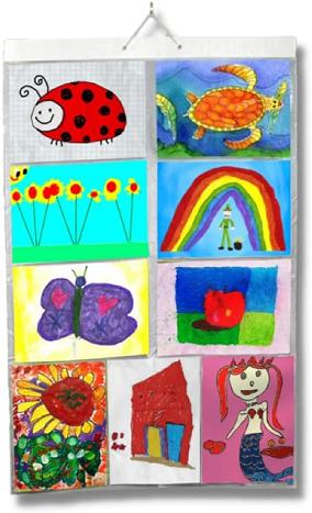 A4 Hanging Gallery Photo Picture Pockets - 18 A4 Prints in 9 Pockets