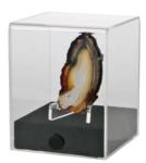 Acrylic Display Cube 100x100 with suede lined wooden base