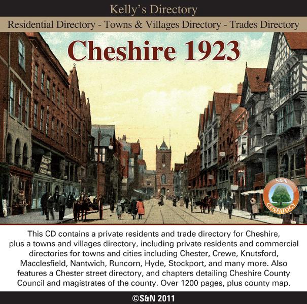Kelly's Directory of Cheshire 1892 CDROM 