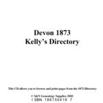 Devon 1873 Kelly's Directory