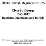 Devon, Clyst St George, Baptisms, Marriages and Burials 1565-1812