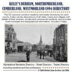 Durham, Northumberland, Westmorland & Cumberland Kelly's 1894 Directory