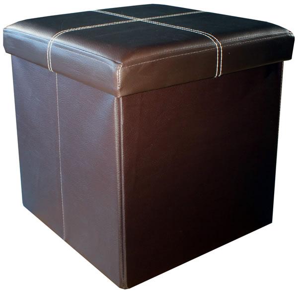 Faux Leather Folding Storage Box - Small	