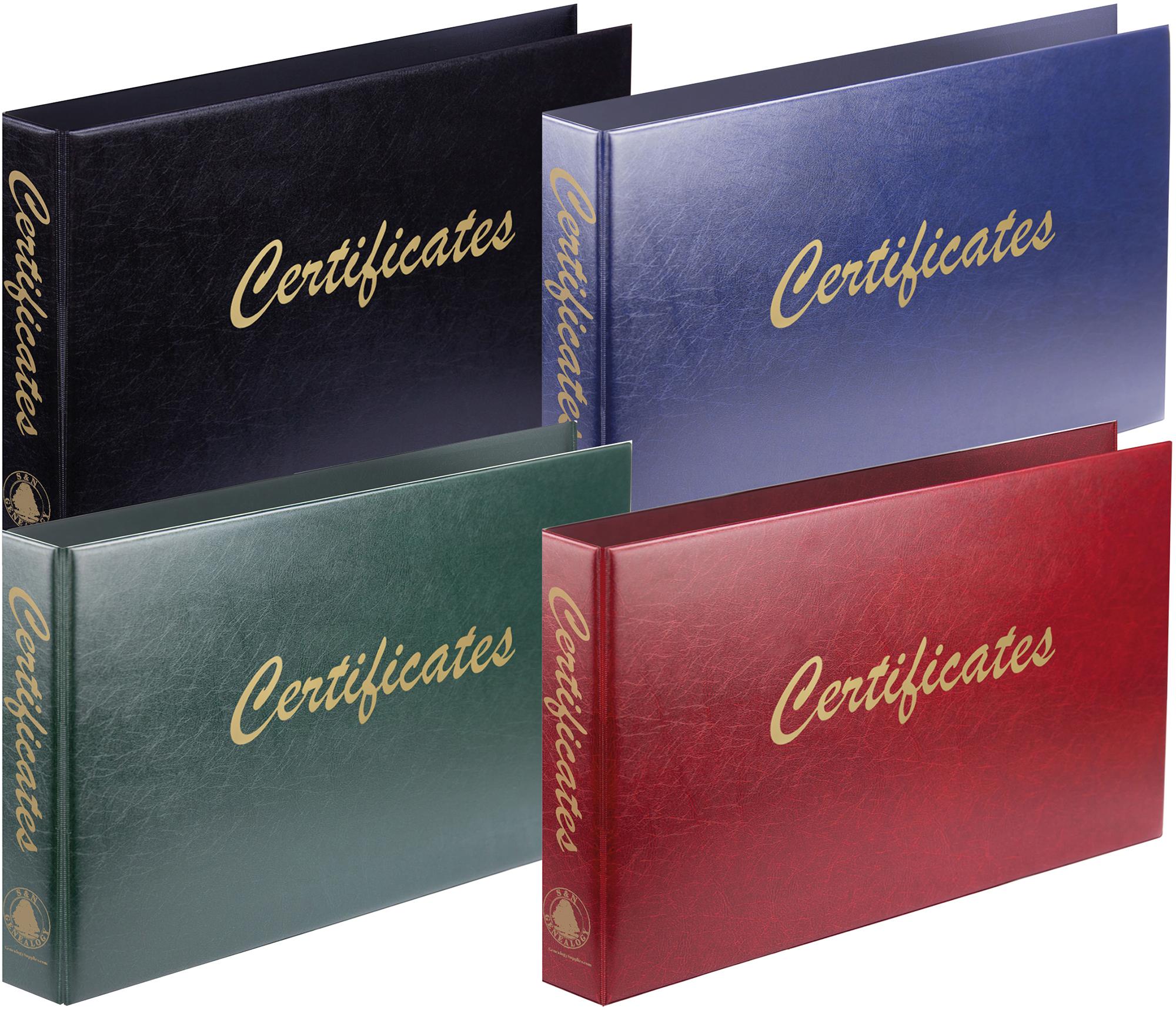 Long Luxury Blue Certificate Binder - S&N Genealogy Supplies