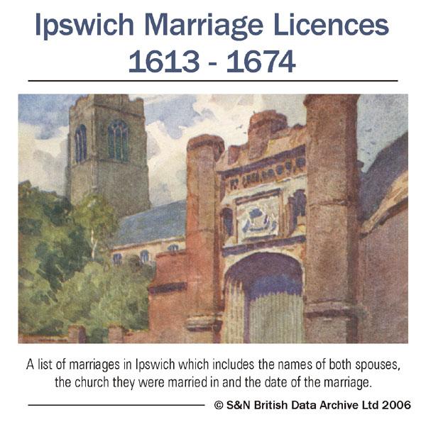 Suffolk Ipswich Probate Court Marriage Licences 1613 1674 S N