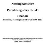 Nottinghamshire, Headon Baptisms, Marriages and Burials 1566-1812
