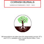 Cornish Burials, Various parishes 1557-1901