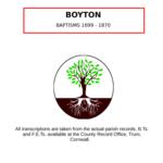 Cornwall, Boyton Baptisms 1699 - 1870