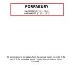 Cornwall, Forrabury Baptisms & Marriages 1710 - 1842