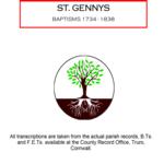 Cornwall, St. Gennys Baptisms 1734 - 1838