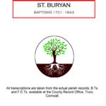 Cornwall, St. Buryan Baptisms 1701 - 1843