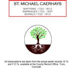 Cornwall, St. Michael Caerhays Baptisms, Marriages & Burials 1720 - 1837