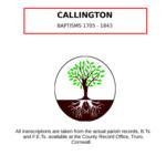 Cornwall, Callington Baptisms 1705 - 1843