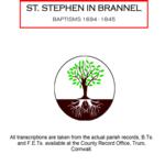 Cornwall, St. Stephen in Brannel Baptisms 1694-1845