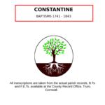 Cornwall, Constantine Baptisms 1741 - 1843