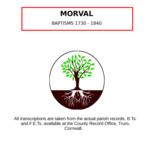 Cornwall, Morval Baptisms 1730 - 1840
