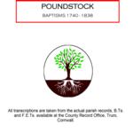 Cornwall, Poundstock Baptisms 1740 - 1838