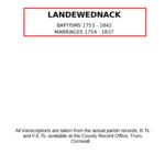 Cornwall, Landewednack Baptisms 1753 - 1842; Marriages 1754 - 1837